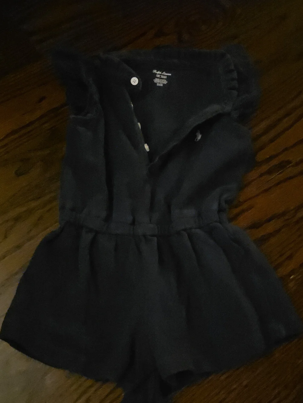 Ralph Lauren Navy Polo Knit Girls' Romper